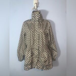 DKNY Floral Patterned high funnel neck Women's light windbreaker Jacket med silk
